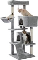 Nirabo®  - Katten Krabpaal - Krabpaal voor katten - Kattenboom - Krabpaal Kat - 150 cm hoog - Grijs