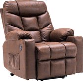 Bobby's Luxe Elektrische stoel - Relaxfauteuil met opstahulp - Relaxstoel - met USB Aansluiting en drinkvak - Bruin - Retro - Tv stoel - Sta Op Functie - 85 x 94 x 100 cm (geen massagestoel)