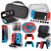 Nintendo Switch Accessoire Set - Compleet - 14-in-1 - Case - Screenprotector - Stuurwiel - Controller - Docking station