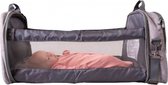 LuxuryLiving - Reiswieg - Luiertas - Geïsoleerd Flessenvak - Verschoonmatras - Opvouwbaar - 48 x 77 cm - Katoen/Linnen - Grijs