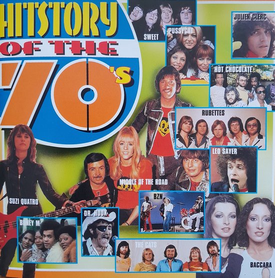History Of The 70's - Dubbel cd - EVA - Rubettes, Middle Of The Road, Hollies, Boney M, Smokie, The Sweet
