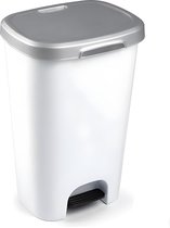 HandyGadgets -Prullenbak - Wit - Pedaalemmer - 50 Liter - Duurzaam