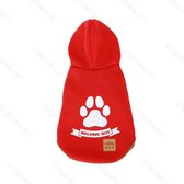 Single Layer Ground Woolen Trui met kap Belt met print L30Cm rood