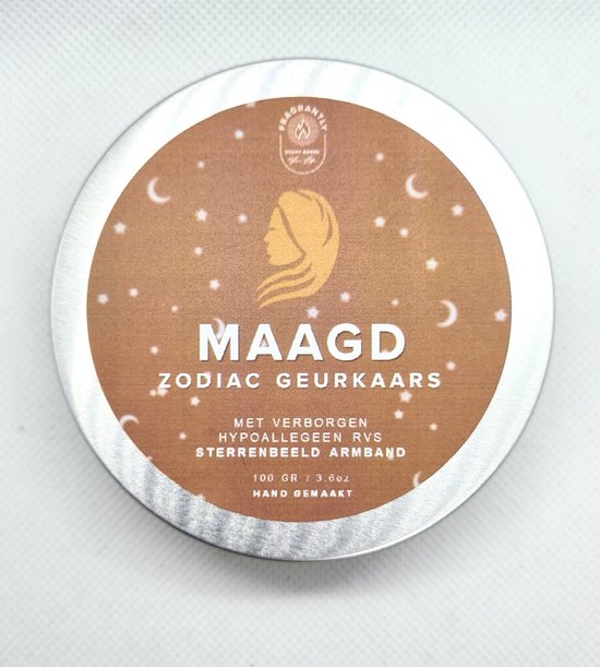 Bracelet collier dames - signe du zodiaque VIERGE / VIERGE en bougie parfumée de luxe cachée - acier inoxydable - cadeau d'anniversaire pour femme - horoscope - zodiaque