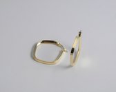 2bs jewelry cubist oorbellen, zilveren dames oorbellen, 14k goud plated, handmade