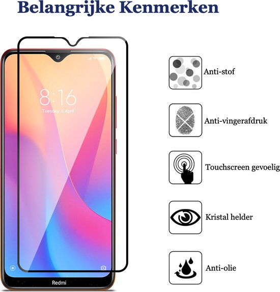 Protecteur d'écran en Tempered Glass Full Cover Xiaomi Redmi 8A - Protecteur d'écran en verre de protection Xiaomi Redmi 8A - 2 pièces