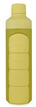 YOS Bottle - waterfles met 4-vaks pillendoos - 375ml - geel - BPA-vrij
