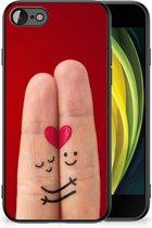 TPU Bumper Super als Valentijnscadeau iPhone 7/8/SE 2020/2022 GSM Hoesje met Zwarte rand Liefde