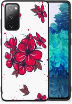 Telefoon Hoesje Geschikt voor Samsung Galaxy S20 FE Foto hoesje met Zwarte rand Blossom Red