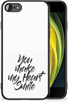 Backcover Soft Siliconen Hoesje iPhone 7/8/SE 2020/2022 Telefoonhoesje met Zwarte rand Heart Smile