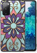 Smartphone Hoesje Geschikt voor Samsung Galaxy S20 FE TPU Bumper met Zwarte rand Paarse Bloem