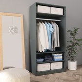 Decoways - Kledingkast 100x50x200 cm spaanplaat grijs