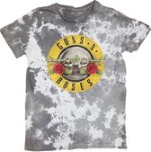 Guns N' Roses Heren Tshirt -S- Classic Logo Wit/Grijs