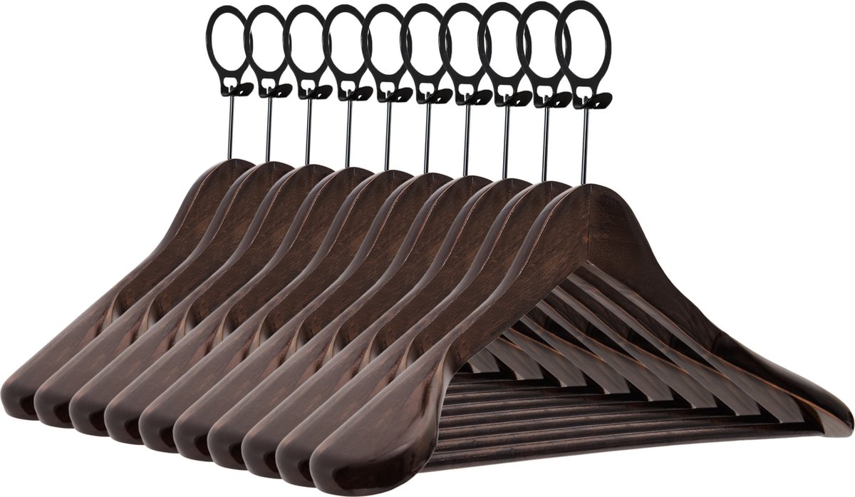 Relaxdays kledinghangers satijn, 5 stuks, zacht, vintage, broek & rok, kleerhangers met klemmen, 38 cm breed, blauw