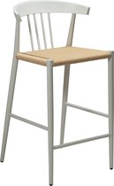 SAVA Counter Stool - Natural paper cord with white lacquered legs