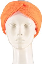 Apollo - Gebreide Hoofdband - gekleurde hoofdband - fluor oranje - one size - Carnaval - Carnaval accessoires - Hoofdband
