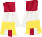 Apollo - Vingerloze handschoenen - Handschoenen carnaval - handschoenen carnaval rood/wit/geel - one size - Vingerloze handschoenen uniseks - fingerless gloves