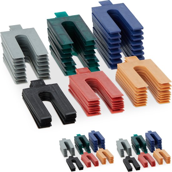 Cales Plastiques Bleues 4 Mm - Lot De 48 Pièces - Dimensions 50x50 Mm - Pour Chantier, Bricolage