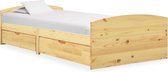 Decoways - Bedframe met 2 lades massief grenenhout 90x200 cm