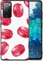 GSM Hoesje Geschikt voor Samsung Galaxy S20 FE Hoesje Bumper met Zwarte rand Pink Macarons