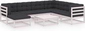 Decoways - 8-delige Loungeset met kussens massief grenenhout