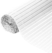 Decoways - Nature Tuinscherm dubbelzijdig 1x3 m PVC wit