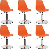 Decoways - Eetkamerstoelen draaibaar 6 st kunstleer oranje