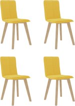 Decoways - Eetkamerstoelen 4 stuks stof mosterdgeel