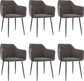 Decoways - Eetkamerstoelen 6 stuks fluweel lichtgrijs