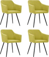 Decoways - Eetkamerstoelen 4 stuks stof groen