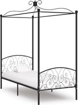 Decoways - Hemelbedframe metaal zwart 100x200 cm