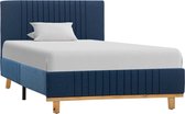 Decoways - Bedframe stof blauw 100x200 cm
