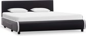 Decoways - Bedframe met lades kunstleer zwart 140x200 cm