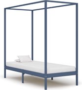 Decoways - Hemelbedframe massief grenenhout grijs 100x200 cm