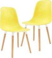Decoways - Eetkamerstoelen 2 st kunststof geel