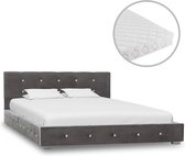 Decoways - Bed met matras fluweel grijs 120x200 cm