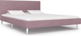 Decoways - Bedframe stof roze 140x200 cm