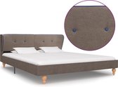 Decoways - Bedframe stof taupe 180x200 cm