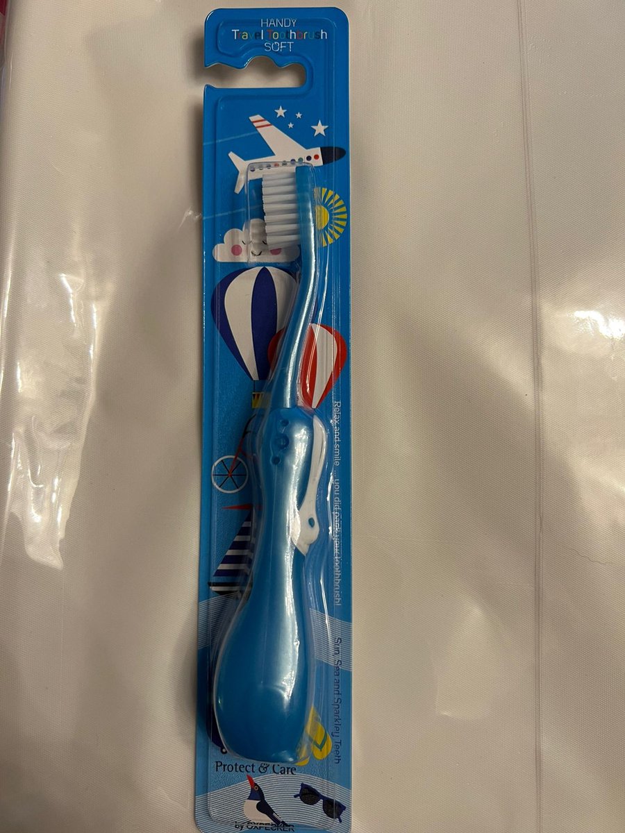 kinder tandenborstel met konijn 16 cm inklapbaar 9 cm blauw