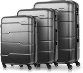 Ellanora® 3 Reiskoffers set - koffers - trolleys - handbagage - ruimbagage koffers - met cijferslot - groot - grijs