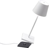 Zafferano - Poldina Pro - MINI - Wit - (H)30CM - Ledlamp - Terraslamp - Bureaulamp – Tafellamp – Snoerloos – Verplaatsbaar – Duurzaam - Voor binnen en buiten – LED - Dimbaar - 2700