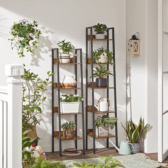 FURNIBELLA- boekenkast, ladder plank met 5 planken, open, vloer plank,  smal, voor... | bol.com