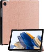 Hoes Geschikt voor Samsung Galaxy Tab A8 Hoes Book Case Hoesje Trifold Cover - Hoesje Geschikt voor Samsung Tab A8 Hoesje Bookcase - Rosé goud