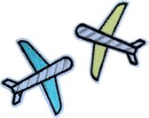 Vliegtuig strijk embleem - applicatie patch - patches - stof