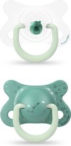 Suavinex Night & Day Bear Green -2/+4m Physio 2 Stuks Silicone Fopspeen SXSNF1071048