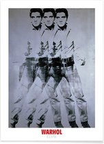 JUNIQE - Poster Andy Warhol - Triple Elvis, 1963 -90x66 /Zwart