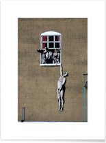 JUNIQE - Poster Banksy Well Hung Lover -40x30 /Zwart