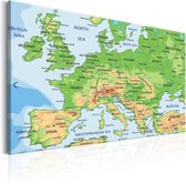 Schilderij - Map of Europe.
