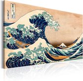 Schilderij - The Great Wave off Kanagawa (Reproduction).