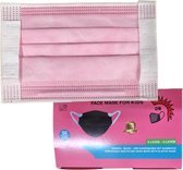 Kinder Mondkapjes mondmaskers - 3 Laags - 200 Stuks (4x 50) – Roze